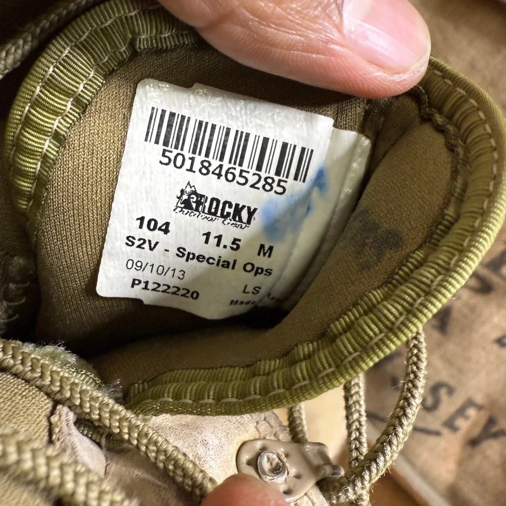 Rocky S2V Special Ops Tactical Military Boots Mens 11.5 Tan Good Lace Up Vibram